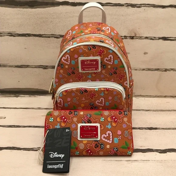 Disney LoungeFly Ginger Bread Backpack & Wallet - Picture 2 of 14